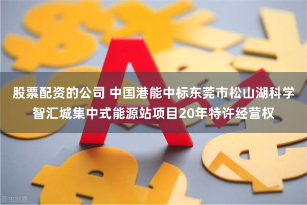 股票配资的公司 中国港能中标东莞市松山湖科学智汇城集中式能源站项目20年特许经营权